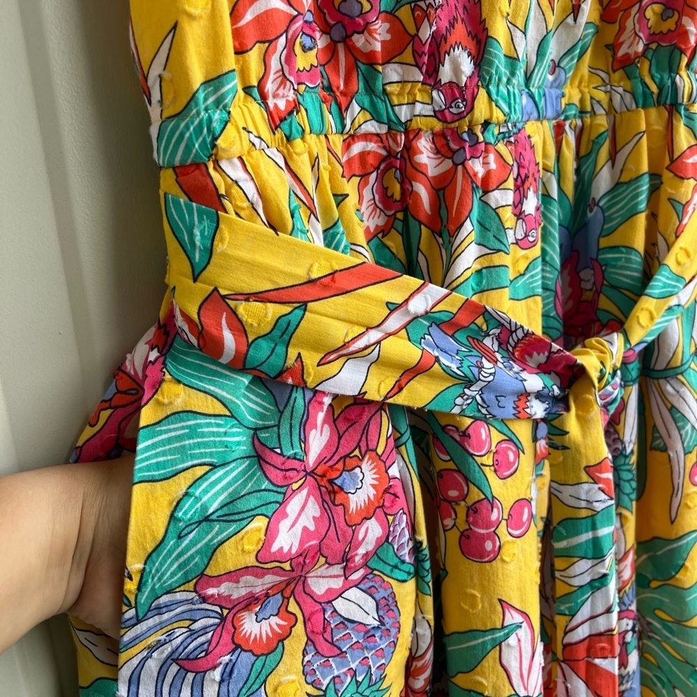Talbots Sleeveless  Floral Dress – Size 8 – 100% Cotton vacation summer bright - Picture 10 of 10